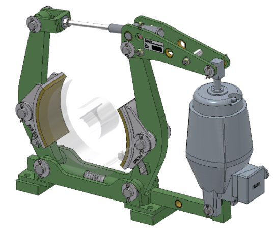 industrial drum brake, thruster drum brake, fail-safe brake, NDT brake