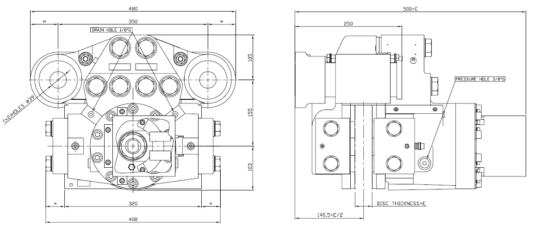 Diagram for Industrial Brakes NHC 1407-1411-1413-1415