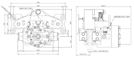 Diagram for Industrial Brakes NHC 922-931-947-960