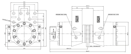 Diagram for Industrial Brakes NHCD 1910, NHCD 1915, NHCD 1920, NHCD 1925